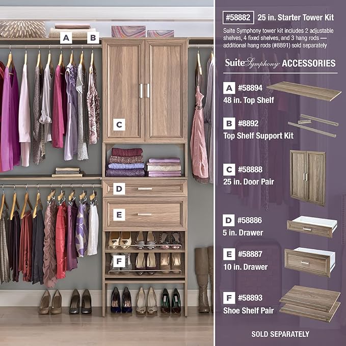 ClosetMaid SuiteSymphony Wood Closet Organizer Starter Kit - Image 6