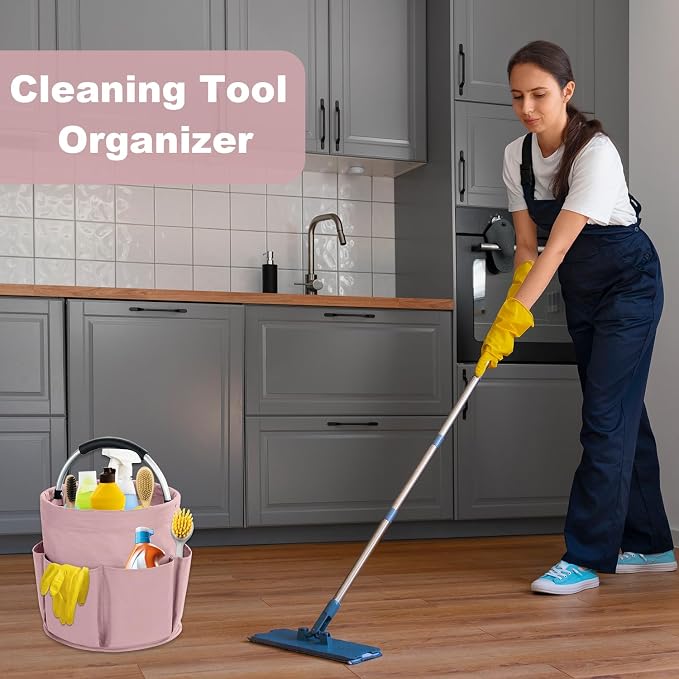 17L Cleaning Caddy with Handle, Cleaning Supplies Organizer, Foldable Storage - Image 2
