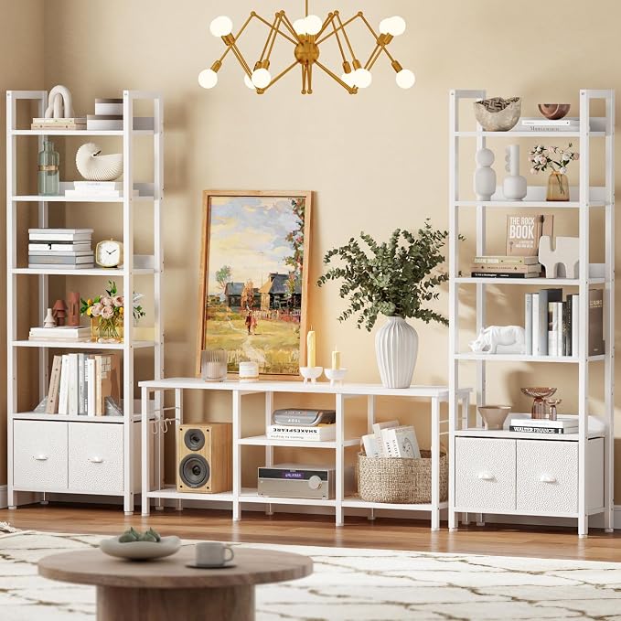 Furologee 6-Tier Bookshelf Set of 2, Tall Bookcase - Image 9