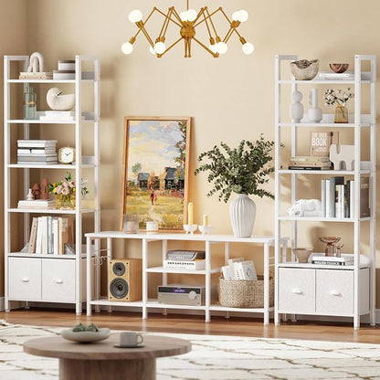 Furologee 6-Tier Bookshelf Set of 2, Tall Bookcase - Image 9