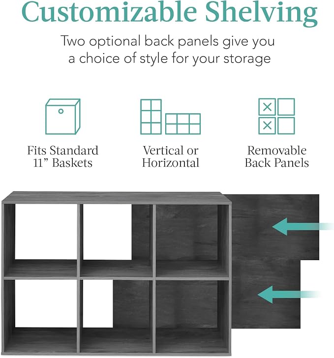 Best Choice Products 6-Cube Storage Organizer, 11in Shelf Opening, Display Shelf - Image 3