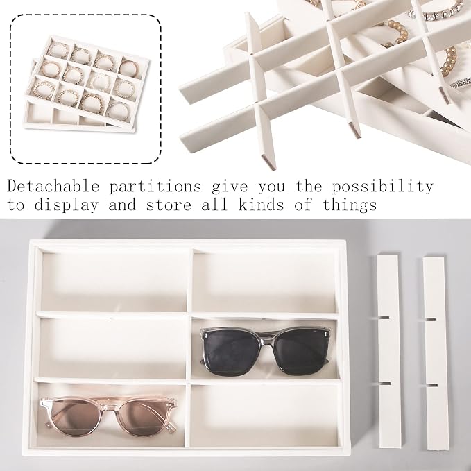 Coward 2PC Stackable 12 Grids Jewelry Organizer Tray Bracelet Display Stand - Image 5