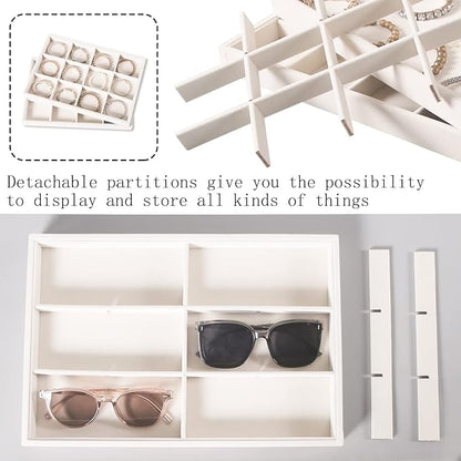 Coward 2PC Stackable 12 Grids Jewelry Organizer Tray Bracelet Display Stand - Image 5