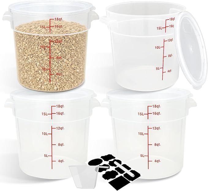 4 Pack Round Food Storage Containers by BIEAMA