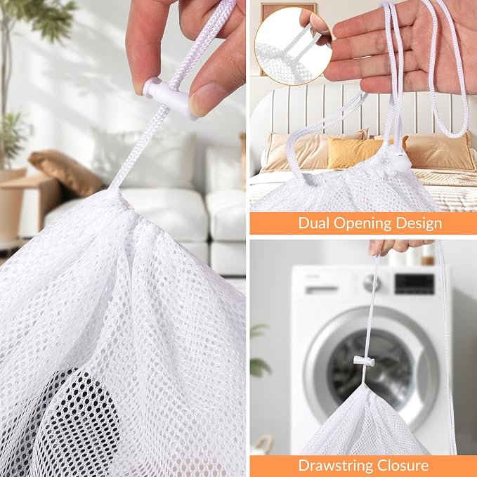 2 Pack Mesh Laundry Bags - Image 3