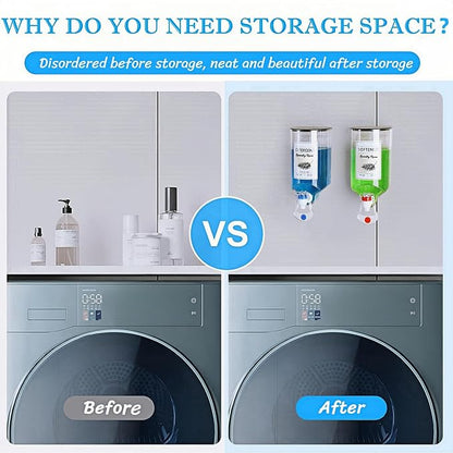 2 PCS Laundry Detergent Dispenser, 44 oz Wall Mounted Laundry Soap Dispenser - Image 4