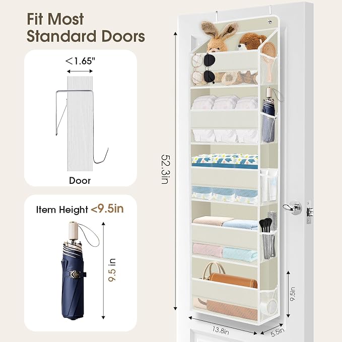 2 Pack Over The Door Organizer, Hanging Storage Organizer - Image 2