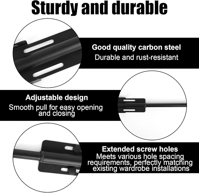Valet Rod for Closet, Carbon Steel Extending Closet Valet Rod - Image 3