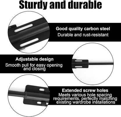 Valet Rod for Closet, Carbon Steel Extending Closet Valet Rod - Image 3