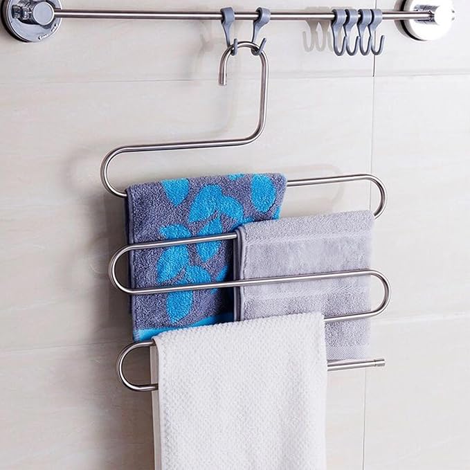 devesanter Pants Hangers Non-Slip S-Shape Trousers Hangers Stainless Steel & - Image 5