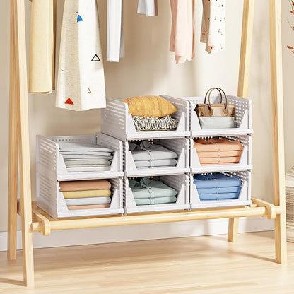 5 Pack Stackable Closet Storage Basket - Image 5