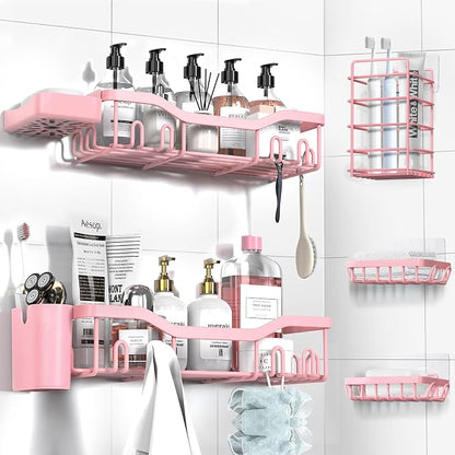 Shower Caddy Adhesive Shower Organizer 7-Pack, Rustproof Stainless Steel by OrganizeYourHomeEssentials