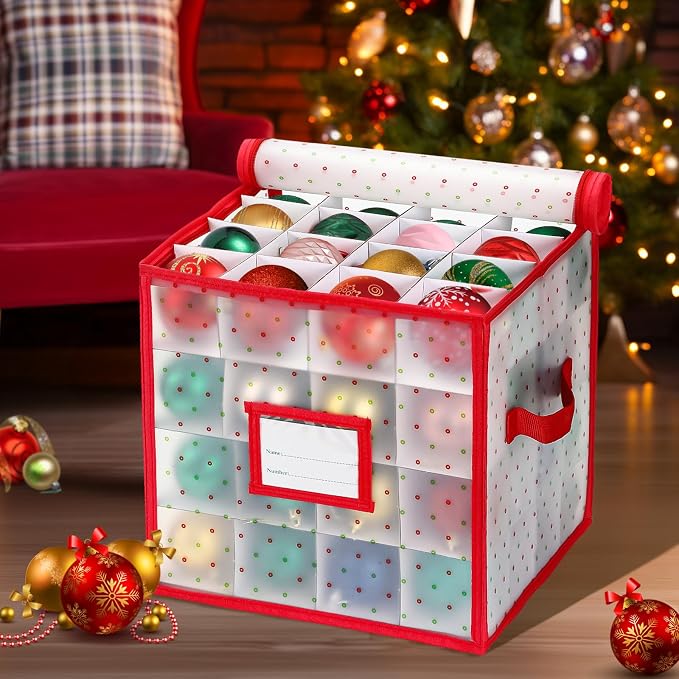 Christmas Tree Ball Organizer Ornament Storage Containers，Ornament Storage Box - Image 2