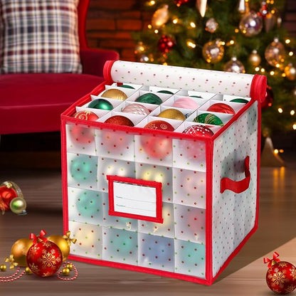 Christmas Tree Ball Organizer Ornament Storage Containers，Ornament Storage Box - Image 2