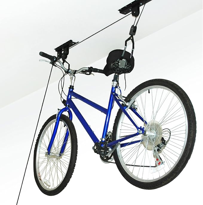 Bike Hanger - Overhead Hoist Pulley System - Secure Garage Ceiling Storage by - Image 6