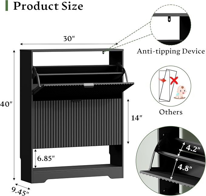 Xixini Shoe Storage Cabinet for Entryway - Image 2
