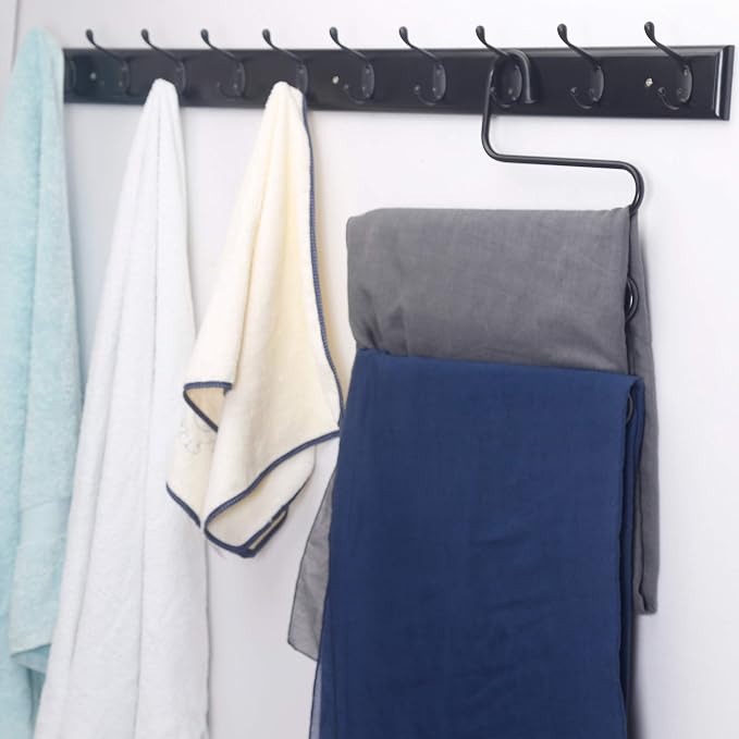 Dseap Coat Rack Wall Mounted: 10-Hooks, 38-1/4" Long, Wood Coat Hooks Wall - Image 3
