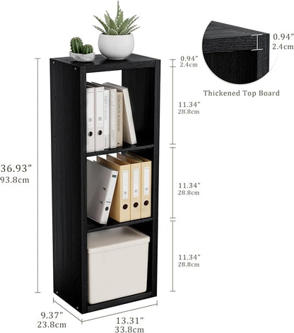 Cube Storage Organizer Bookcase, 3 Tier Decorative 11 inch Open Back Cubical - Image 3