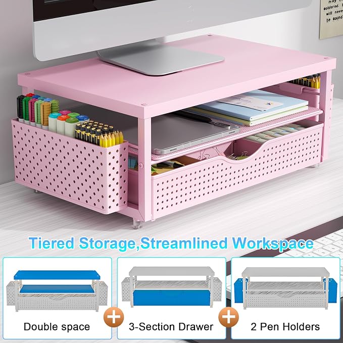 gianotter Wood Monitor Stand Riser, Desk Organizer - Image 5
