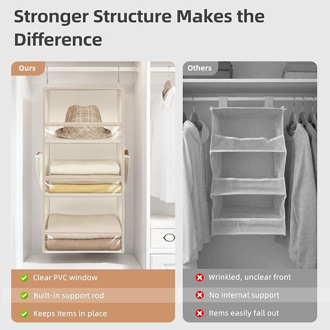 STORAGE MANIAC 6-Shelf Hanging Closet Organizer and Storage, 2 Separable - Image 6