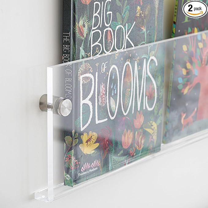 ROYALITA 2-Pack Acrylic Magazine Holder Vinyl Records Holder, Display Floating by ROYALITA