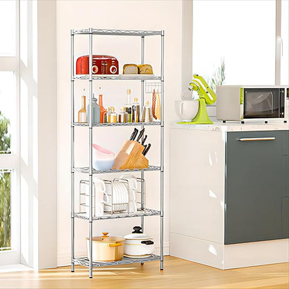 Homdox 6-Tier Storage Shelf Wire Shelving Unit Free Standing Rack Organization - Image 2