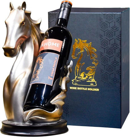 Wine Bottle Holder Wine Racks Tabletop Horse Statue as Home Kitchen Wine Cellar by YINGAVERSAI
