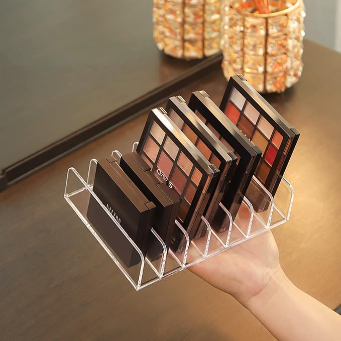 Vowcarol Eyeshadow Palette Organizer, Acrylic 7-Section Divided Makeup Palette - Image 8