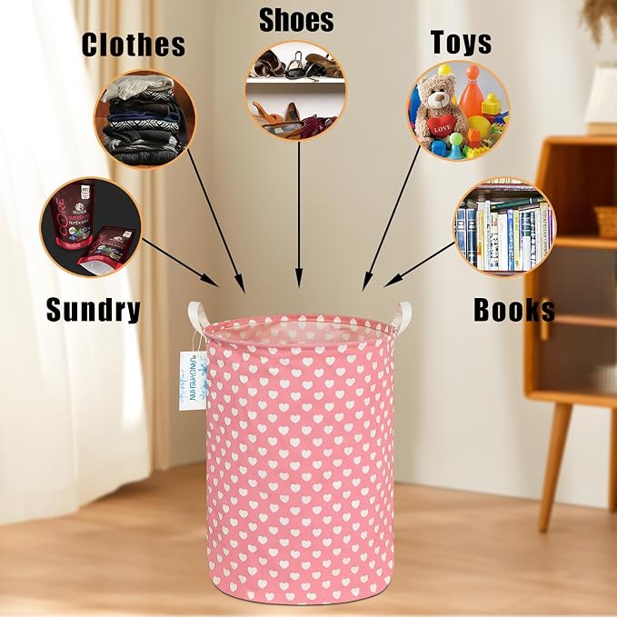 LANGYASHAN Laundry Basket Canvas Fabric Collapsible Organizer Basket - Image 4