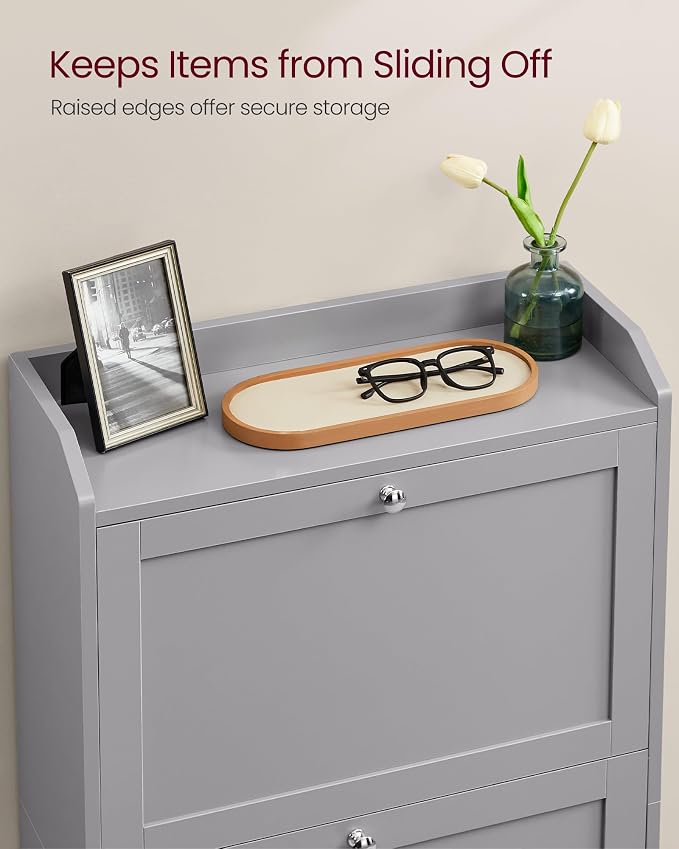 VASAGLE Shoe Organizer, Adjustable Dividers, Dove Gray | Adjustable and - Image 6