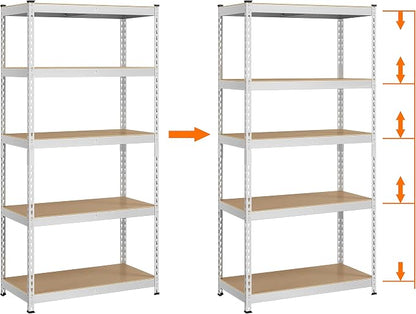 Yaheetech 5-Tier Heavy Duty Storage Shelves 35.5"W x 17.5"D x 72"H Silver | - Image 6