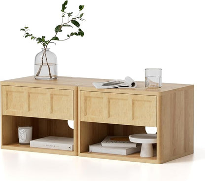 Floating Nightstand Set of 2, Wall Mounted Bedside Table - Image 8