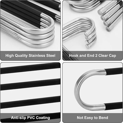 Pants Hangers Space Saving, 4 Pack Stainless Steel Non-Slip Hangers - Image 3