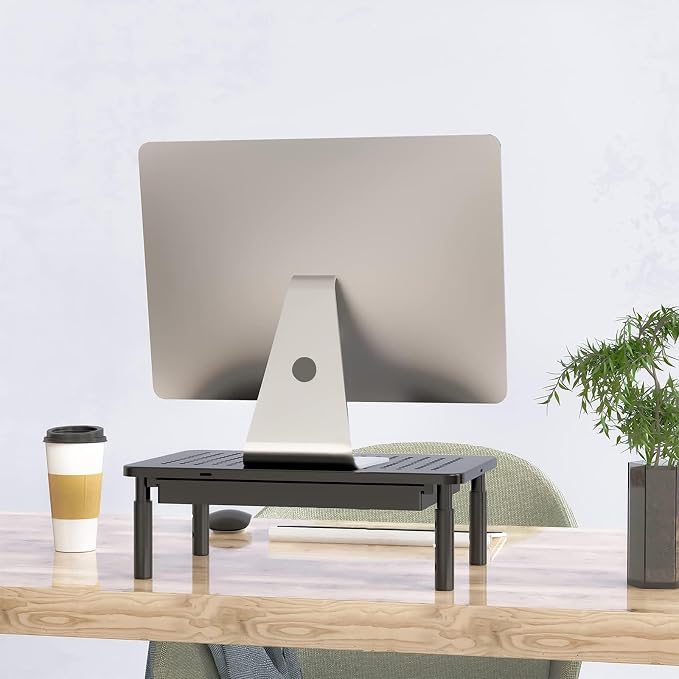 WALI Dual Monitor Stand with Storage, Desk Monitor Riser 3 Height Adjustable - Image 9