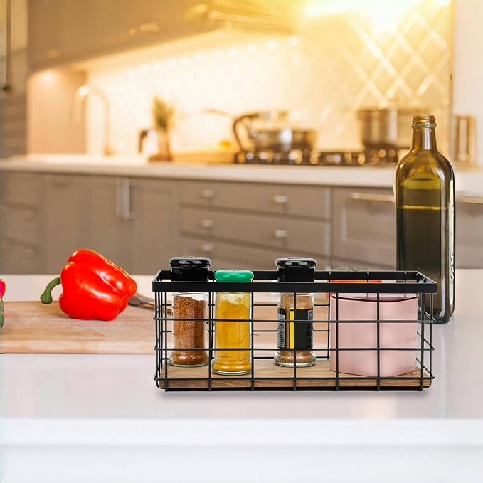 TIEYIPIN Black Metal Wire Storage Baskets - Image 3
