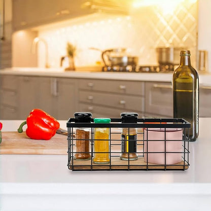 TIEYIPIN Black Metal Wire Storage Baskets - Image 3