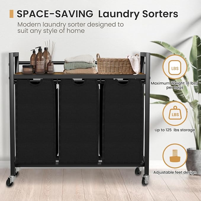 Laundry Hamper, Laundry Basket, Laundry Sorter - Image 7