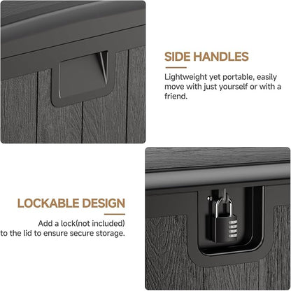 JEKO&JEKO 130 Gallon Outdoor Storage Box, Large Plastic Deck Box - Image 4