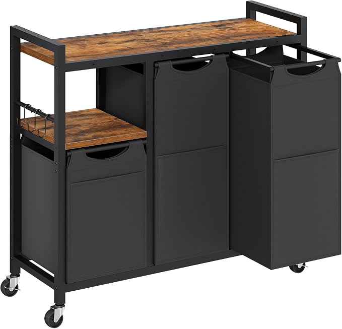 HOOBRO Laundry Sorter with 3 Section, 29 Gal. Laundry Hamper with Wheels and - Image 9
