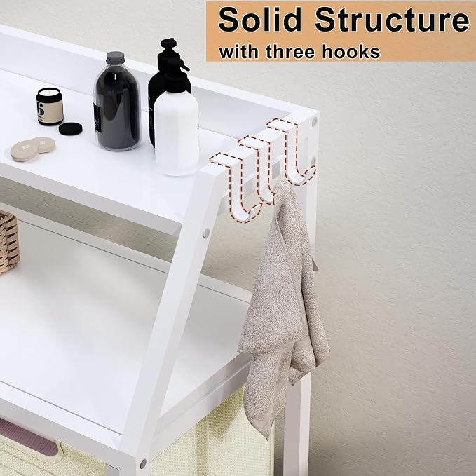 Laundry Hamper, Laundry Sorter 3 Section, Rolling Laundry Basket - Image 8