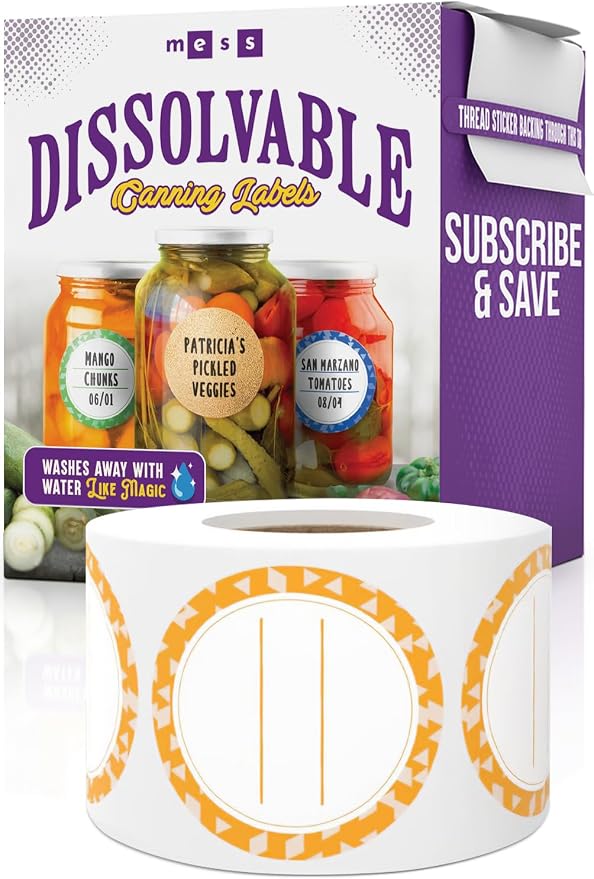 Canning Labels Dissolvable Stickers by MESS