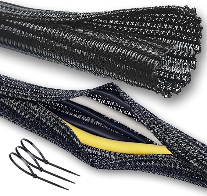 Cable Management Split Wire Loom Sleeve by ZEMAN