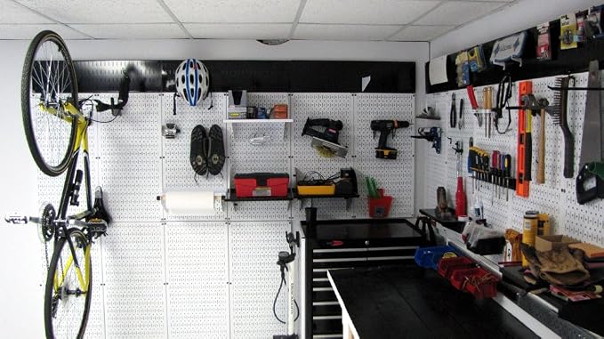 Wall Control Pegboard 32in x 16in White Metal Pegboard Tool Board Panel - Image 7