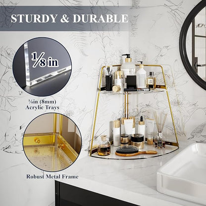 NiHome 2-Tier Acrylic Countertop Corner Organizer - Image 5