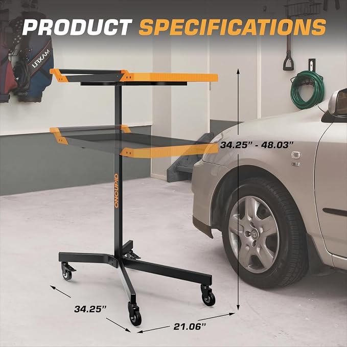 Mobile Work Table, Adjustable Height Workbench - Image 2