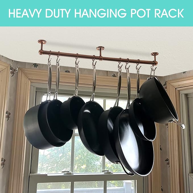 ROTHLEY Stainless Steel Pot and Pan Hanger: 23.7 Inch Wall Mounted Hanging Pots - Image 2