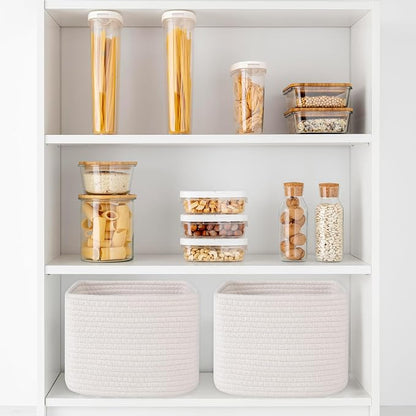 OIAHOMY 9”x9”x7” Storage Cubes, Cotton Rope Woven Baskets - Image 6
