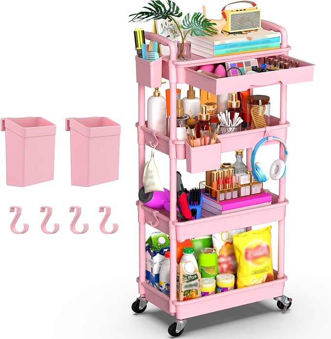 Goovilla 4 Tier Rolling Utility Cart Organizer by Goovilla