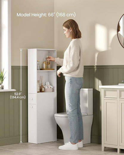 VASAGLE Slim Bathroom Storage Cabinet, Narrow Freestanding Cabinet - Image 7