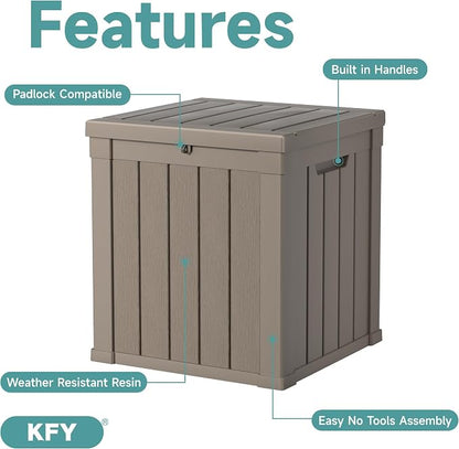 50 Gallon Waterproof Resin Deck Box, UV Resistant Outdoor Storage - Image 3